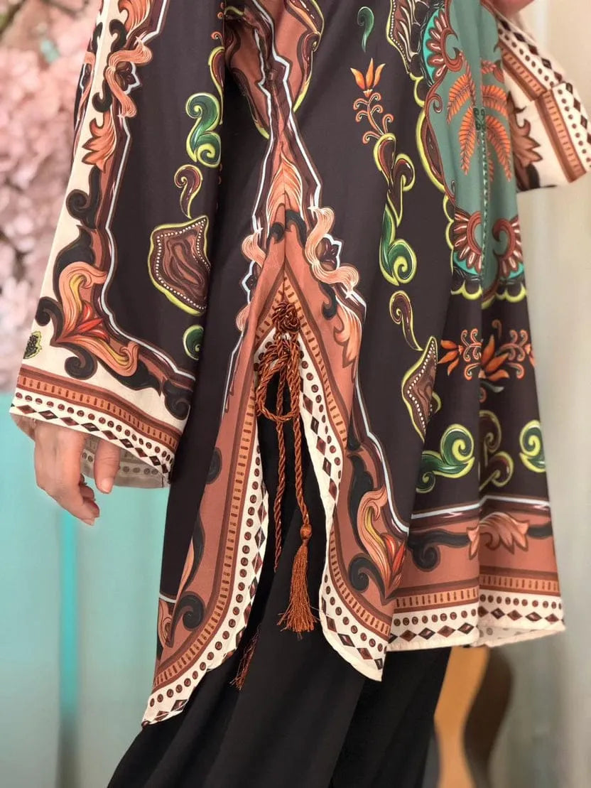 2 Pcs Women's Stitched Swiss Lawn Printed Shirt And Trouser