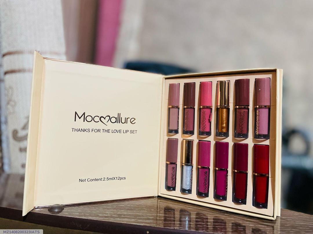 Mocallure 12pcs Glossy Lip Gloss Set Multicolor High Pigment