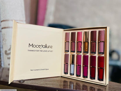 Mocallure 12pcs Glossy Lip Gloss Set Multicolor High Pigment