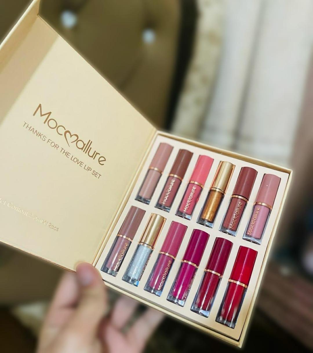 Mocallure 12pcs Glossy Lip Gloss Set Multicolor High Pigment