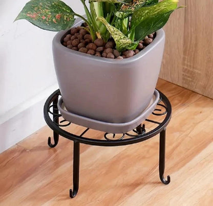 Modern Iron Plant Stand Black Golden Indoor Outdoor