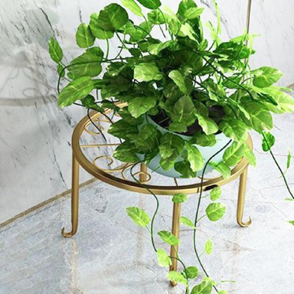 Modern Iron Plant Stand Black Golden Indoor Outdoor