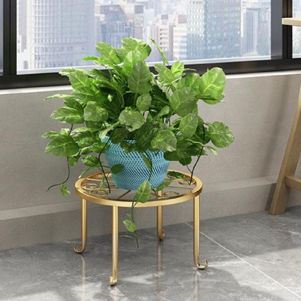 Modern Iron Plant Stand Black Golden Indoor Outdoor