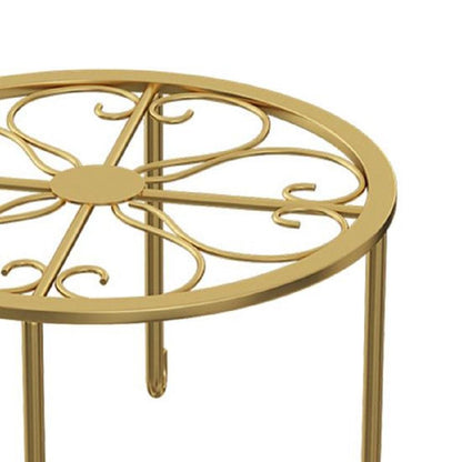 Modern Iron Plant Stand Black Golden Indoor Outdoor