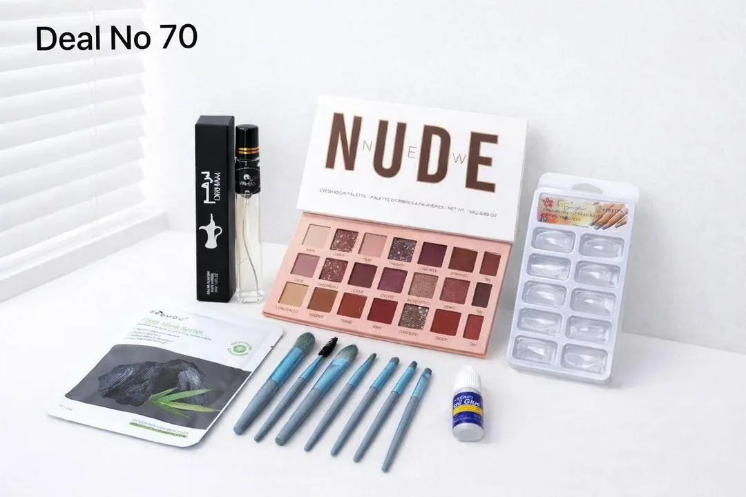 6-in-1 Makeup Kit with Fake Nails & Eyeshadow