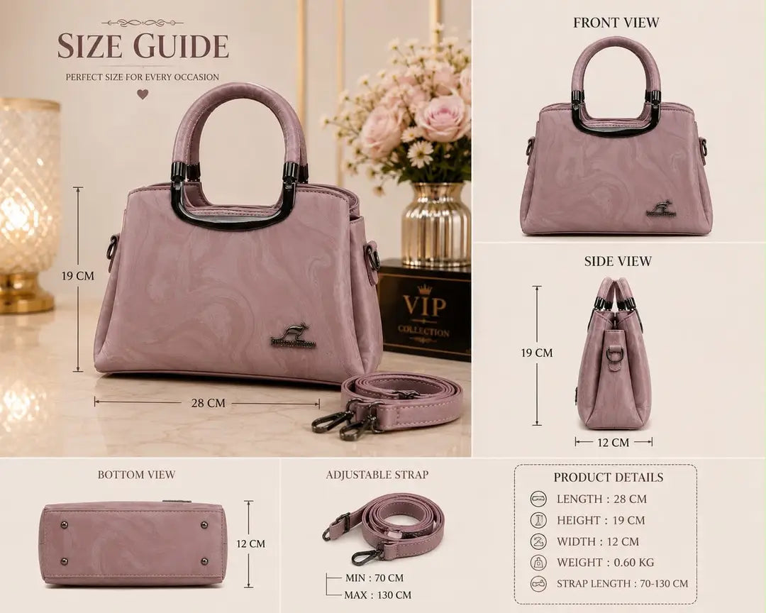 Women's Leather Plain Shoulder Bag