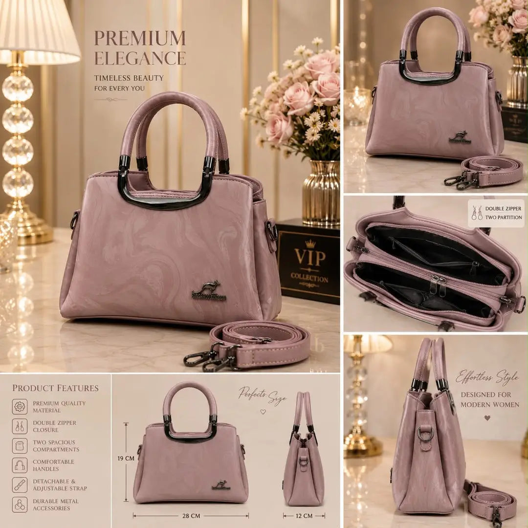 Women's Leather Plain Shoulder Bag