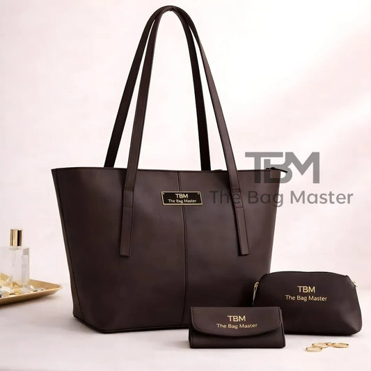 Tote Bag Set TBM The Bag Master Brown 3 Pcs