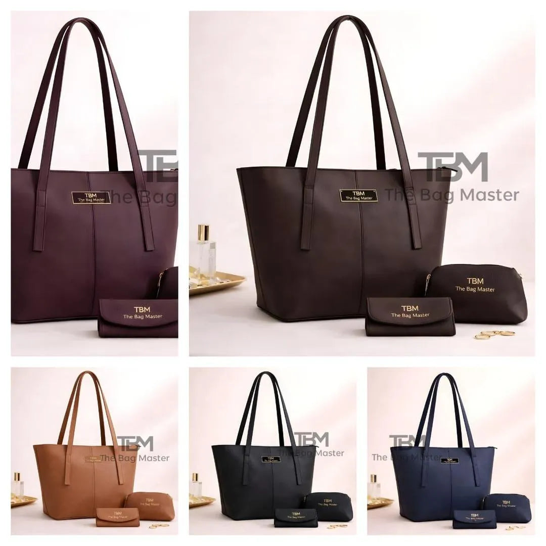 Tote Bag Set TBM The Bag Master Brown 3 Pcs