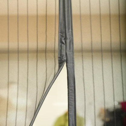 Black Auto-Seal Magnetic Screen Door Mesh Curtain