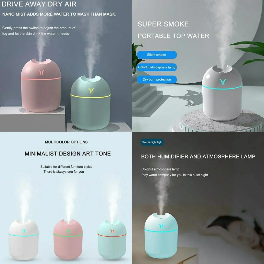 Multicolor Air Humidifier with Night Lamp for Home