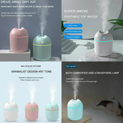 Multicolor Air Humidifier with Night Lamp for Home