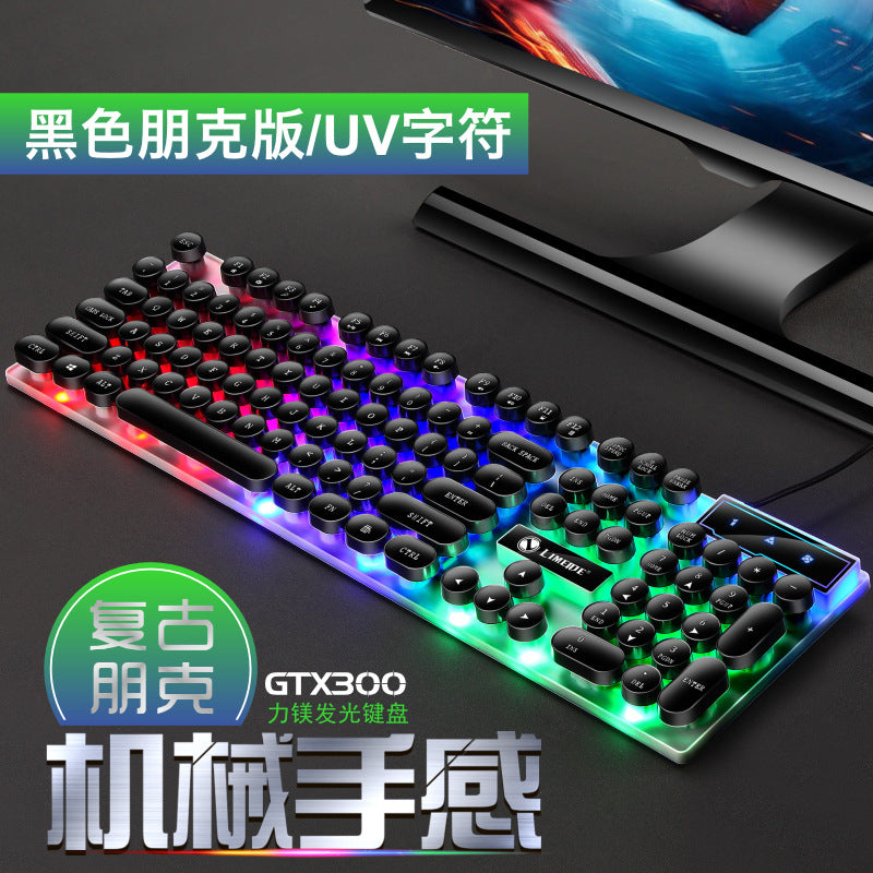 GTX300 Retro Punk Mechanical Keyboard Mouse Set