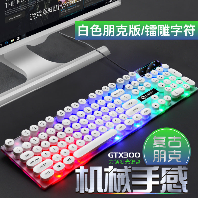 GTX300 Retro Punk Mechanical Keyboard Mouse Set