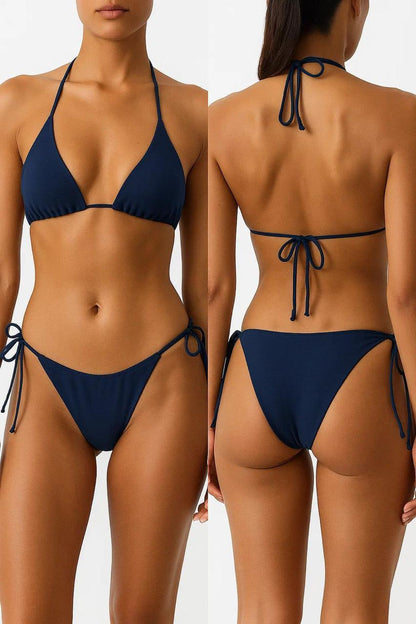 Blue Slim Fit Bikini Set for Pakistani Summer Wear