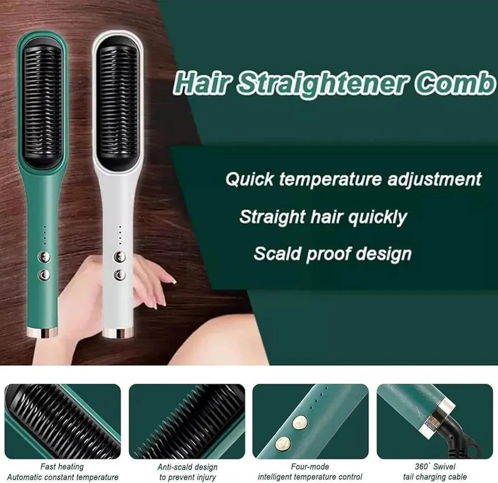 909 Fast Drying Hair Straightener Brush ABS Plastic