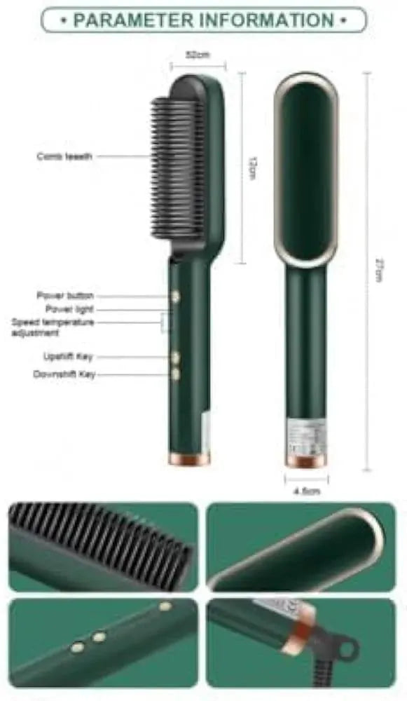 909 Fast Drying Hair Straightener Brush ABS Plastic