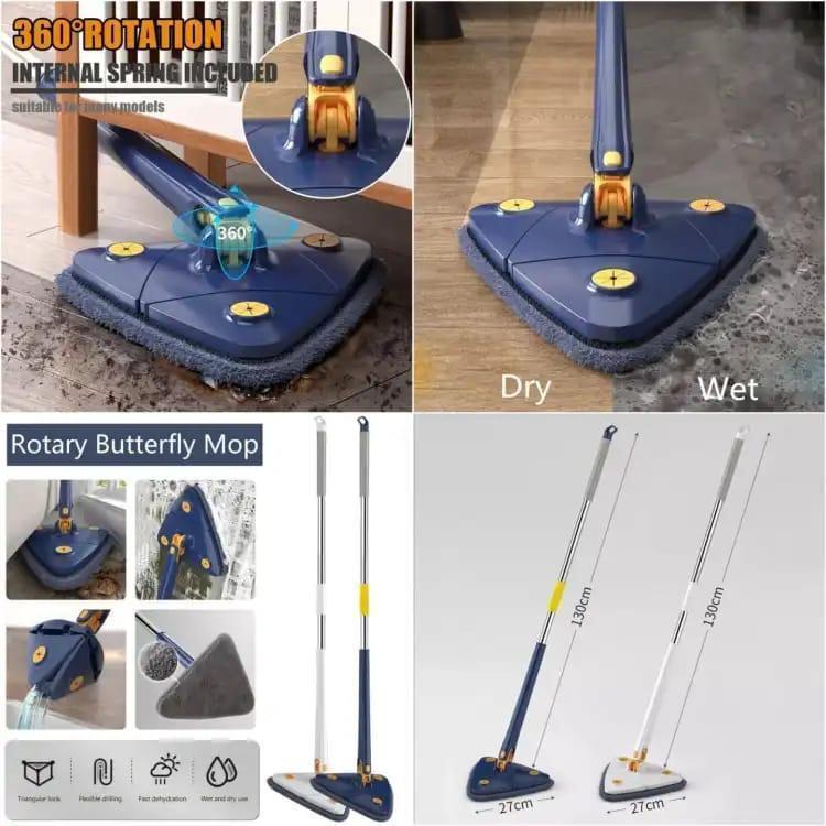 360 Degree Triangle Twister Mop Blue 130cm
