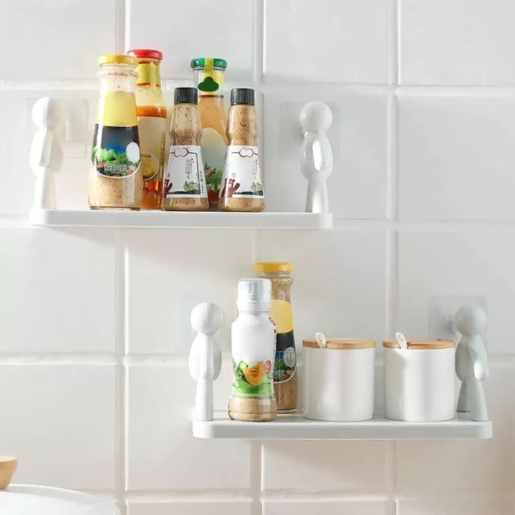 White Wall Hanging Bathroom Organizer with Little Man Design