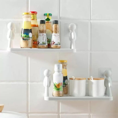 White Wall Hanging Bathroom Organizer with Little Man Design