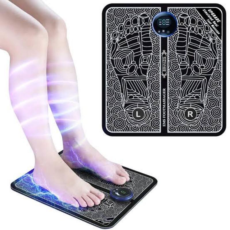 Mini Foot Massager Mat Black Silicone USB Rechargeable