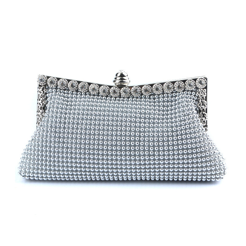 Silver Rhinestone Clutch for Weddings & Parties