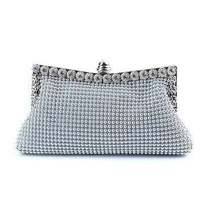 Silver Rhinestone Clutch for Weddings & Parties
