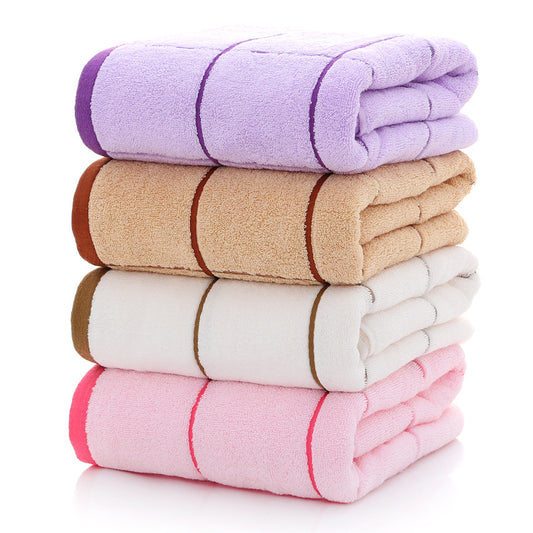 Premium Cotton Bath Towels Set of 5 with Lattice Design