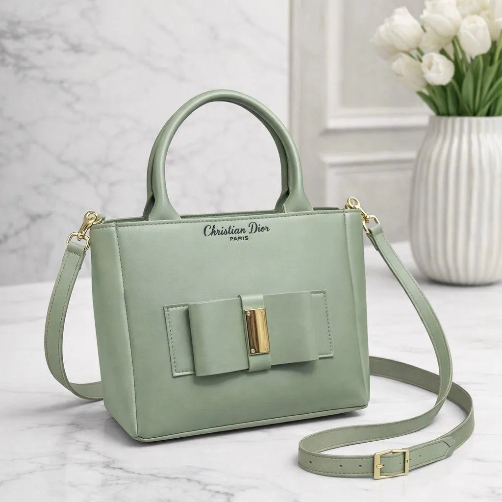 Green Leather Shoulder Bag for Women