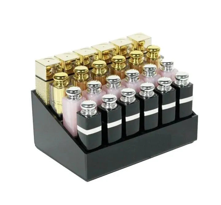 Black ABS Plastic 16-Compartment Makeup Organizer