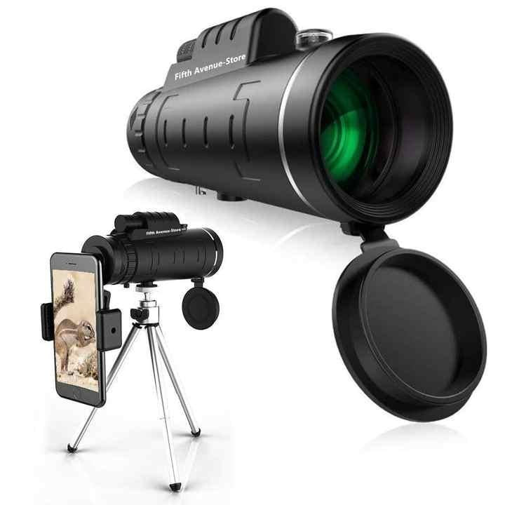 Stylish Black Monocular for Birdwatching & Hiking