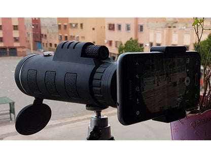 Stylish Black Monocular for Birdwatching & Hiking