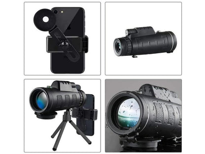 Stylish Black Monocular for Birdwatching & Hiking