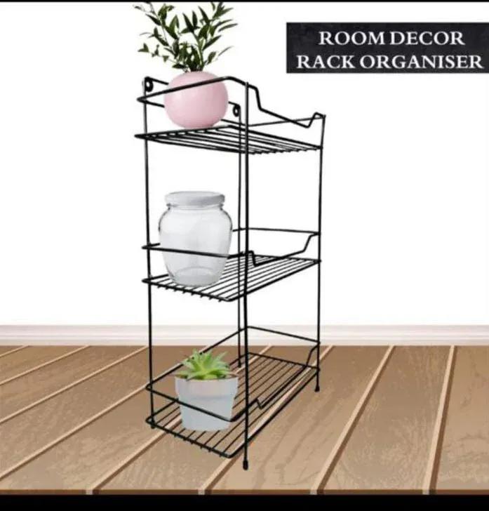 Black 3-Tier Metal Spice Rack for Kitchen