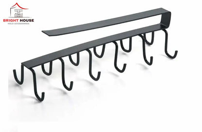 Black Metal Mug Hanger for Kitchen Bathroom Space Saving