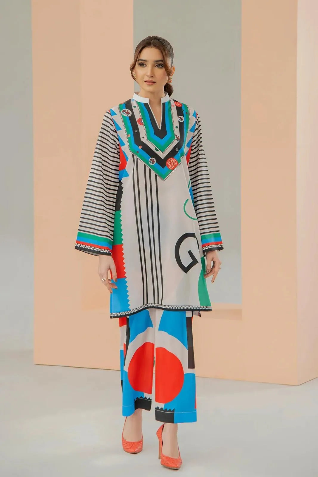 Stylish 2-Piece Swiss Voile Printed Set for Women