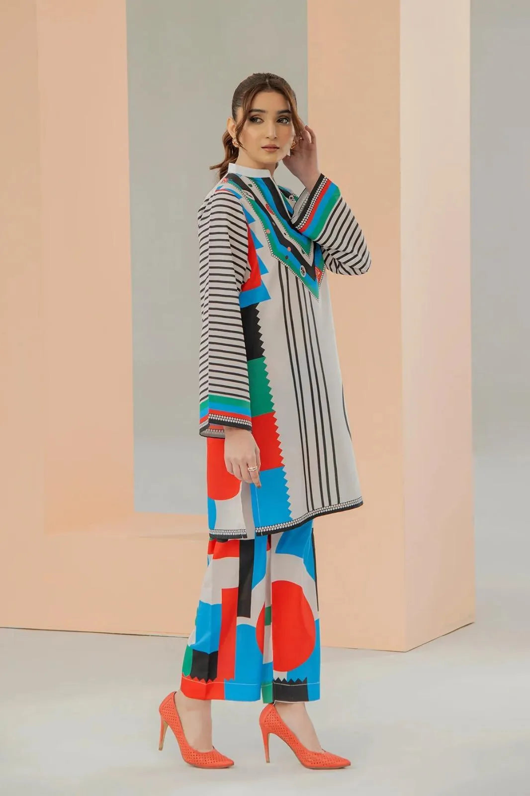 Stylish 2-Piece Swiss Voile Printed Set for Women