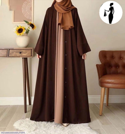 Brown Georgette Full Abaya with Stoller for Women
