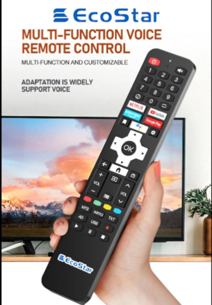 Premium Wireless TV Remote Control Black ABS Plastic