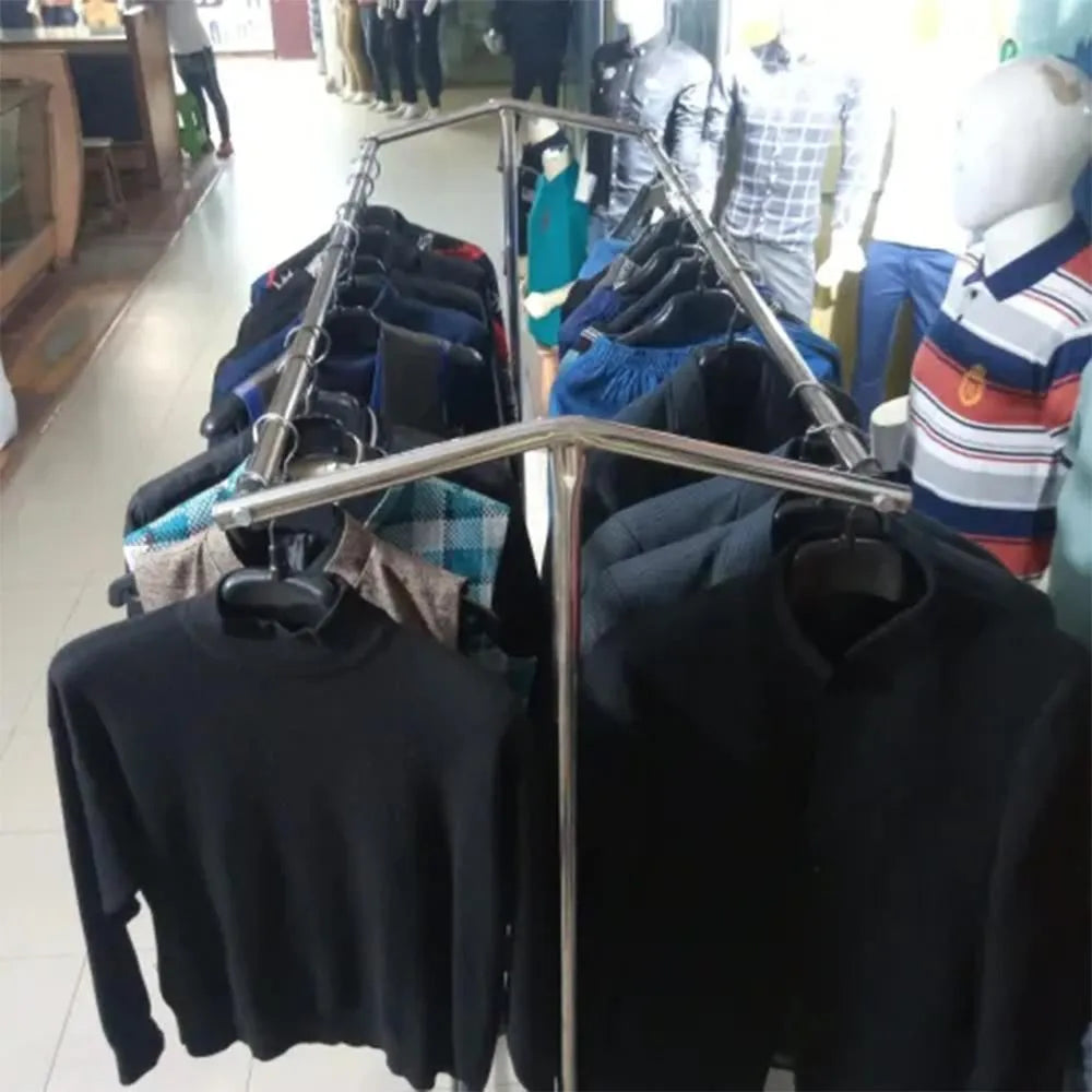 Double Sided Iron Laundry Stand Silver 60 Hangers