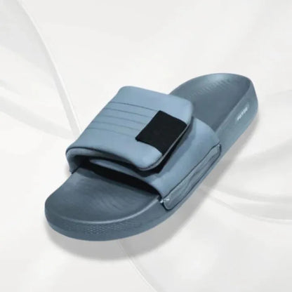 Grey Microfiber Slide Slippers for Hot Pakistani Summers