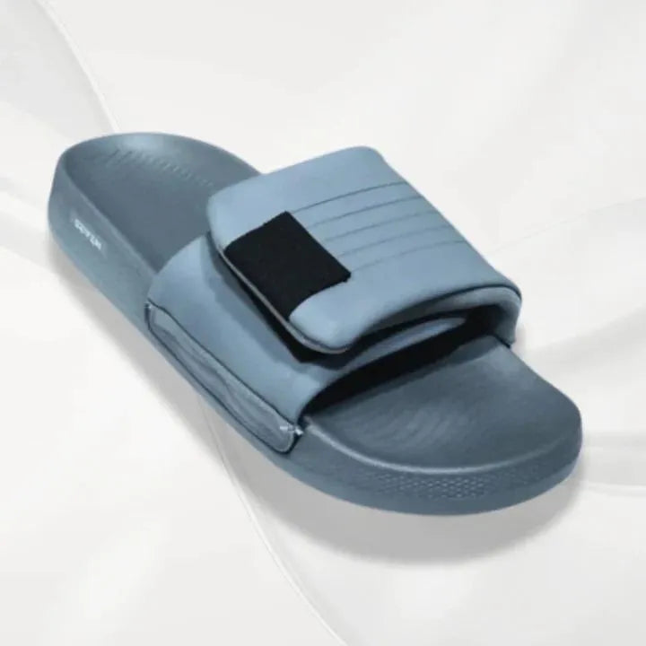 Grey Microfiber Slide Slippers for Hot Pakistani Summers