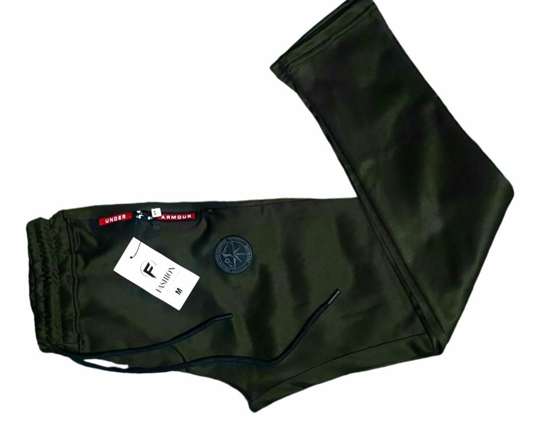 Men's Plain Green Polyester Trouser Medium to XL