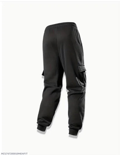 Men Black Fleece Cargo Trouser Medium to XL