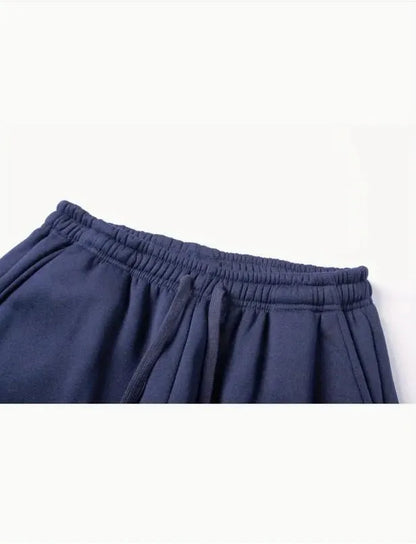 Men's Blue Fleece Cargo Pants Winter Casual Wear