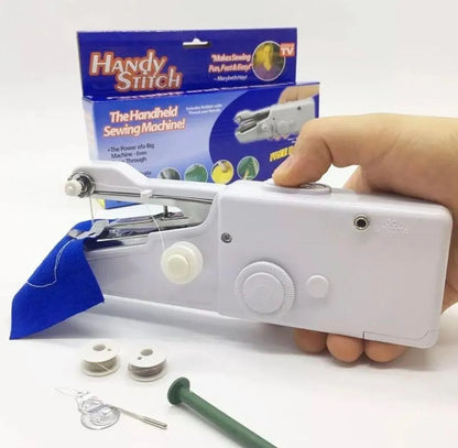 Handy Stitch Self-Adhesive Sewing Machine White Blue 6 Inches