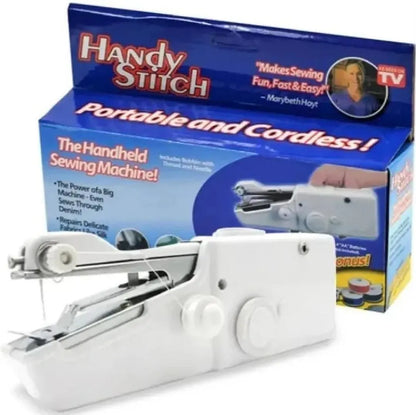 Handy Stitch Self-Adhesive Sewing Machine White Blue 6 Inches