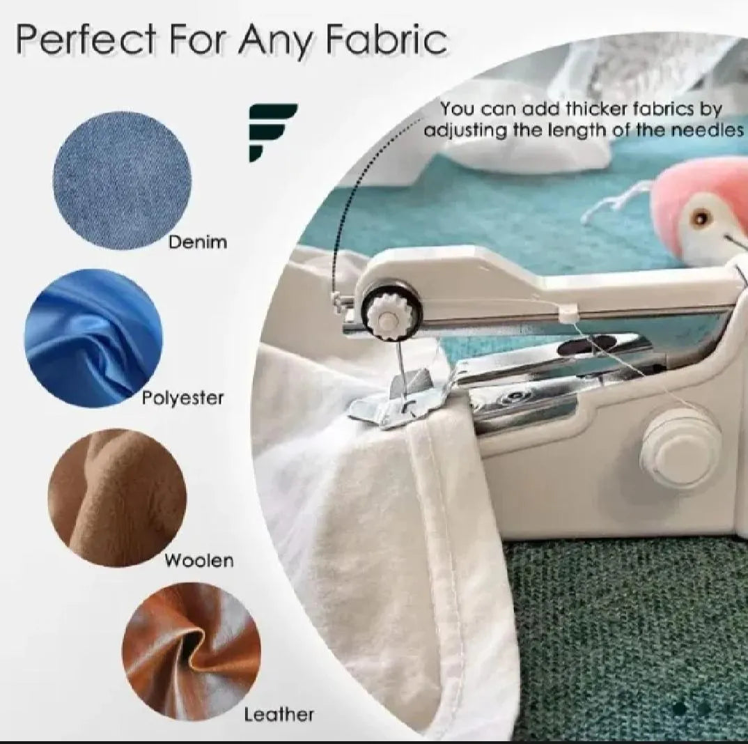 Handy Stitch Self-Adhesive Sewing Machine White Blue 6 Inches