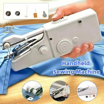 Handy Stitch Self-Adhesive Sewing Machine White Blue 6 Inches