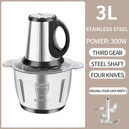 Portable Electric Meat Chopper 3L Stainless Steel